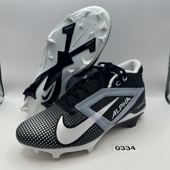 NIKE Men\'s 9 Alpha Menace 4 PRO Football Cleats Black/White FZ7702-005 main image 4
